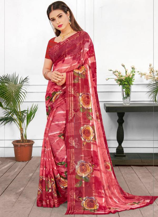 RadhaRani Weightless Satin Patti Trendy Look designer Casual Wear Sarees Collection 21021-21028